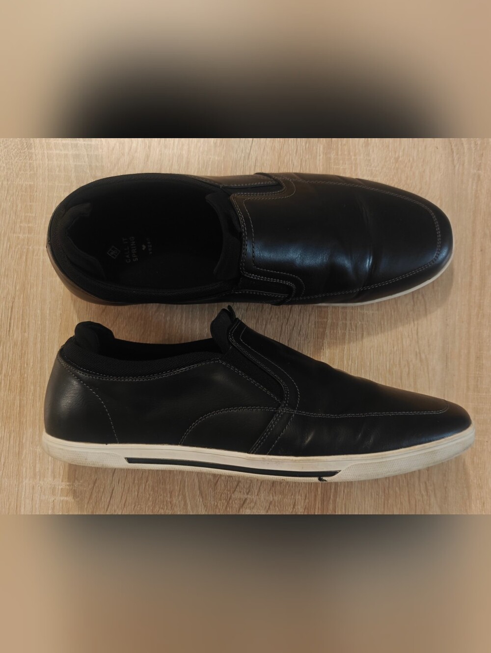 Call It Spring Slip-On Sneakers Black Vegan Casual Shoes Men’s 10 EU 43